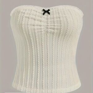 White Corset Tube Top With ྀིྀི